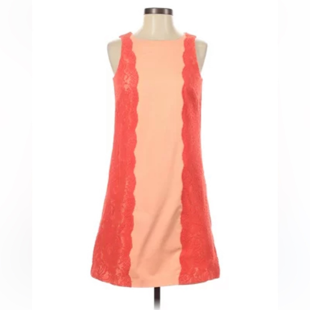 Gianni Bini Orange Lace Side Shift Dress